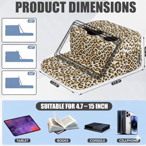 TabCouchCaddy - Couch Cup Holder Tray Pillow - Bed, Couch Caddy, Sofa, RV & Car - Holds Drinks, Snacks, Remotes, Phones, Kindle, Tablet | Bed Cup Holder (Leopard) - Image 3