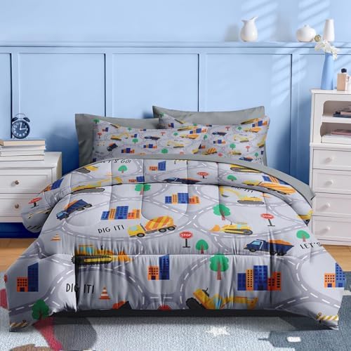 Nesker Queen Comforter Set for Boys, 7 Pieces Truck Bedding for Kids - Image 2