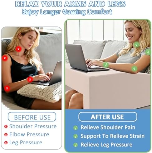 Lap Pillow Desk - Gaming Pillows for Lap, Multi-Functional Reading&Book Pillows and Machine Washable Desk Pillow for Napping, Work & Sofa Couch Use - Image 5