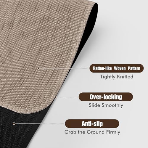 Blvornl Office Chair Mat for Hardwood Floor, Computer Chair Mat, 47.2"x 60" | Dark Brown, Waterproof, easy to clean, suitable for hardwood, laminate, Rattan Woven Pattern, Durable Solid PVC Material - Image 5