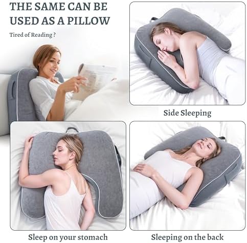 Johnear Reading Pillows for Gaming, Arm Rest Lap Desk Pillow for Gaming, U-Shaped Side Sleeper Body Pillow Orthopedic Contour Support Pillows for Neck,Back,Shoulder Pain Relief - Image 3