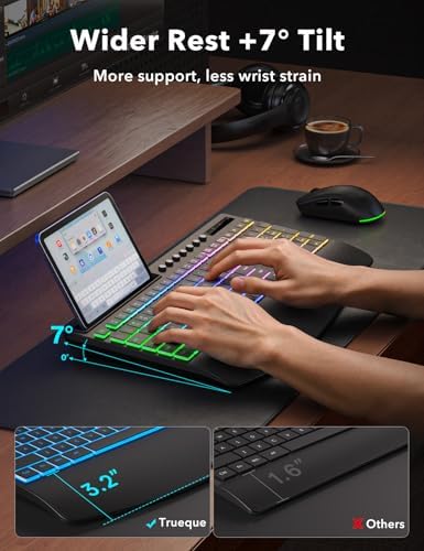 Trueque Wireless Keyboard and Mouse Combo, 4000mAh Battery, Wrist Rest - Image 3