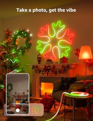 Lepro N1 AI Smart RGB Rope Lights for Christmas, Personalized AI Lighting Designer, LightBeats Music Sync, Color Segment DIY, Voice Control Via App, 9.84ft Wi-Fi & Bluetooth LED Strip Lights - Image 6