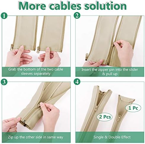 StangH Flexible Office Cable Management kit 39 Inches, 2 Pieces -Beige - Image 4
