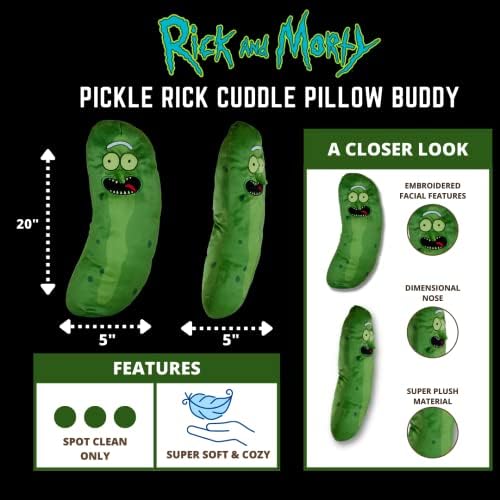 Pickle Rick And Morty Adult Swim Super Soft Plush Cuddle Pillow Buddy, (100% Officially Licensed Product) By Franco Collectibles - Image 4