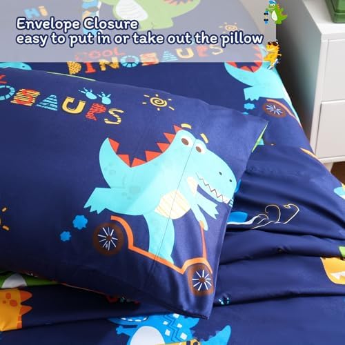 JSD Navy Blue Dinosaur Kids Twin Sheet Set 3 Piece - Image 5