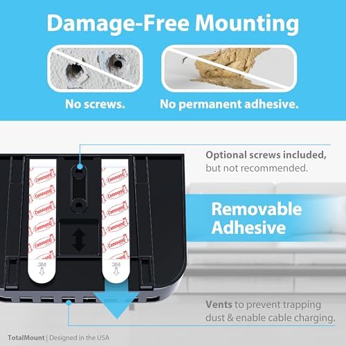 TotalMount Drop-Free Remote Holder – Removable Adhesive Strips – L Black - Image 4