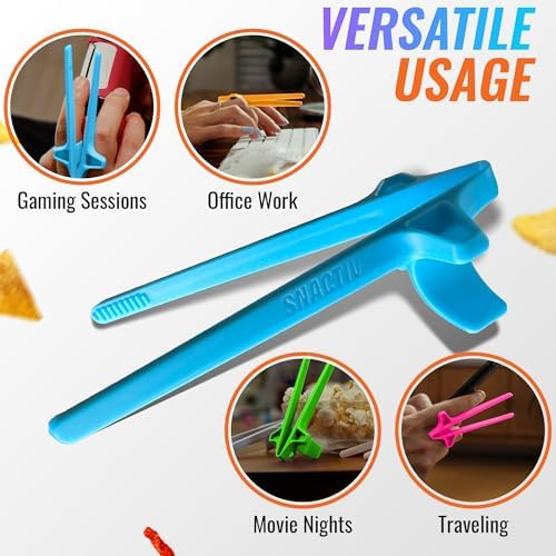 SNACTIV LITE Finger Chopsticks for Gamers 4PC NEON Bundle - As Seen on Shark Tank! The Official Snacking Tool of the Future - Enjoy Snacks and Chips with Ease - Innovative Gaming Snacking Solution - Image 6
