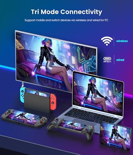 LIFUFUTEE Switch 2 Controller for Nintendo Switch 2/1/OLED, iPhone & Android, RGB Wireless Handheld Gaming Controller with Hall Effect Joysticks No Drift, Macro Programmable & Turbo, Works with Xbox Cloud & Steam Link - Image 2