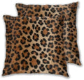 Cheetah Print Pillowcase Set of 2 Leopard Animal Skin Throw Pillow Covers Shells for Couch Office Bedroom Home Decoration, 20"X20" by Abucaky