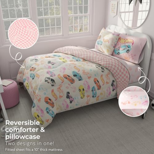 Hot Wheels Girls Kids Bedding Super Soft Comforter and Sheet Set with Sham, 5 Piece Twin Size, (Officially Licensed Product) By Franco - Image 6