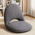 Xuhal Floor Chair with Back Support Adjustable 5 Foldable Position Floor Seat Thick Padded Tatami Seat Flexible Bleacher Recliner for Living Room Beach Bedroom Adults Meditation Reading Gaming (Grey) by Xuhal