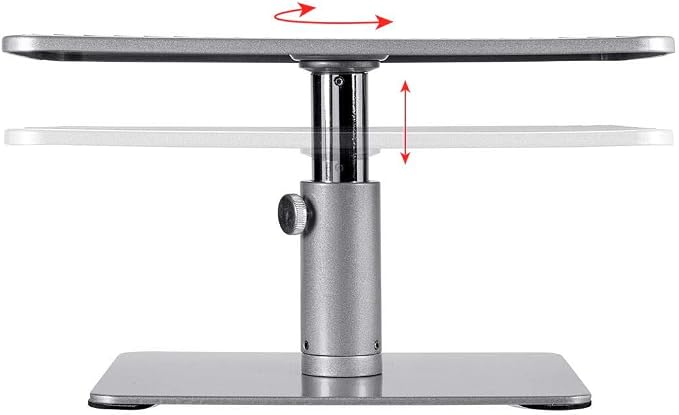 Monoprice Universal Monitor Riser Stand - Raises Monitors 4.6 to 6.5 Inches, Silver Finish - Workstream Collection - Image 3