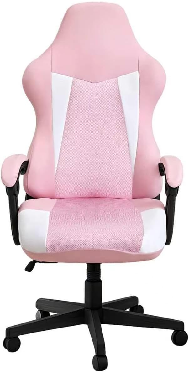 Gaming Chair Covers Only,Stretchable Fit Thick Breathable Mesh | Cat Scratch Proof,Scratch Resistant,Soft,Gaming Chair Seat Cover with 2Pcs Armrest Slipcovers(Pink-white,Style 1) by Unknown