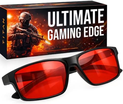 Titan Gaming Glasses, Blue Light Blocking, Night Driving Glasses for Men, Computer Protection, Gift for Gamers by livho