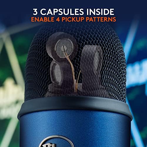 Logitech Creators Blue Yeti USB Microphone for PC, Mac, Gaming, Streaming, Podcasting, Studio and Computer Condenser Mic with Blue VO!CE Effects, 4 Pickup Patterns, Plug and Play - Midnight Blue - Image 5