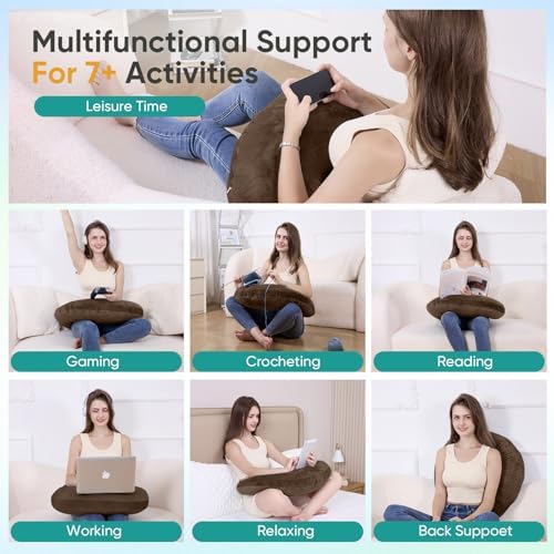 Reading Pillow for Gaming, Lap Desk Pillow Crochet Pillow Ergonomic Arm Support for Sitting in Bed or Couch, Pain Relief and Fatigue for Gaming, Reading, Crocheting, Playing & Working - Image 2
