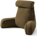 Bed Rest Reading Pillow with Arms & Detachable Headrest, Corduroy Backrest Cushion with Side Pockets & Washable Cover, Support Pillow for Sitting Up in Bed & Sofa Relaxing, Martini Olive by Ailuteie