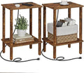 TUTOTAK End Table with Charging Station, Side Table Set of 2, Nightstand by ChoosetutotakFurnitureBuildYourCozyHome