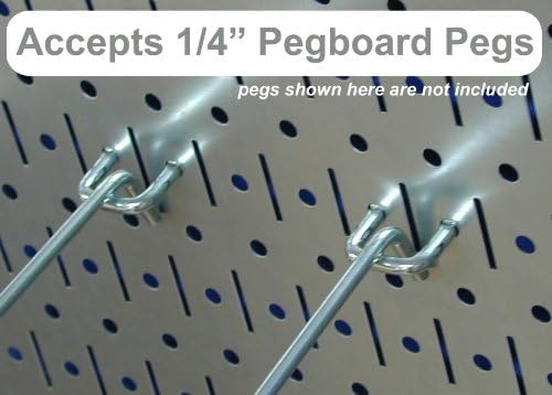 Wall Control Narrow Pegboard Rack 8in x 32in White Metal Pegboard Runner Tool Board - Image 2