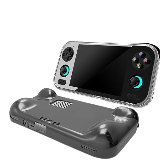 Case Cover for Anbernic RG476H Game Console, Soft TPU Cooling Transparent Anti-drop Shockproof Protector Shell Cover for RG476H Retro Handheld Game Console (Transparent Black) - Image 3