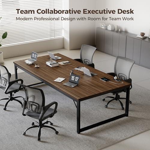 Mericonia 63 Inch Computer Desk, 1.2" Thick Heavy Duty Office Table - Image 6