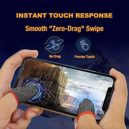 10Pcs Gaming Finger Sleeves for Mobile Phone & Tablet,Silver Ion Fiber – Ultra-Thin, Breathable Anti-Sweat Thumb Gloves. Zero Drag Precision for Game Like PUBG, COD Mobile, Roblox - Image 3