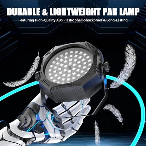 Rechargeable Strobe Light, 60 LED RGB Mini Stage Light, 30W Battery Powered Strobe with Remote & Sound- Activated Control Mode, LED Par Can for Party Home Band Bars, 12 Pack - Image 5