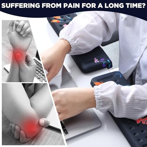 Relaxweex 2 Pcs L-Shaped Desk Wrist Rest Elbow Pad Set Desk Edge Rest Cushion Non-Slip Memory Foam Arm Padding Wrist & Forearm & Elbow Comfort Support for Table or Table Edge(Floral Style) - Image 3