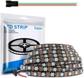 WS2812B LED Strip Lights, 16.4FT 5V, Black PCB IP30, 300 LEDs by icever