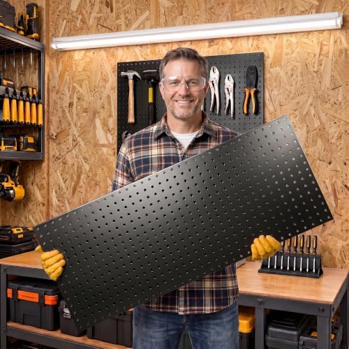 Metal Peg board Panels, Black Pegboard Organizer, 16 * 33 * 2 Pcs - Image 2