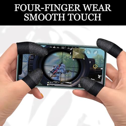 Gaming Finger Gloves Sleeves, Breathable Sweatproof Touch Screen Mobile Game Glove Silver Fibers Finger Sleeve Thin Thumb Protector Compatible with All Touchscreen Devices (40Pcs Finger Sleeves) - Image 5