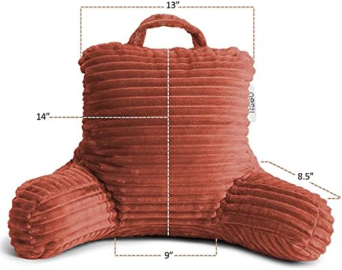 Nestl Misty Rose Reading Pillow with Bed Desk for Laptop and Writing, Luxe Cut Plush Back Pillow for Sitting Up, Back and Arms Adjustable Support for Kids and Teens, Foldable Lap Desk for Bed 19x11” - Image 3