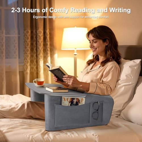 OPTIXCELL Wooden Lap Desk Pillow for Laptop with Arm Rests for Bed & Couch - Image 2