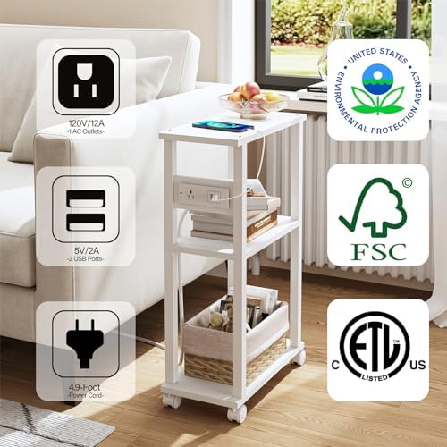 TUTOTAK Small Narrow Side Table, Set of 2 Skinny End Table - Image 6