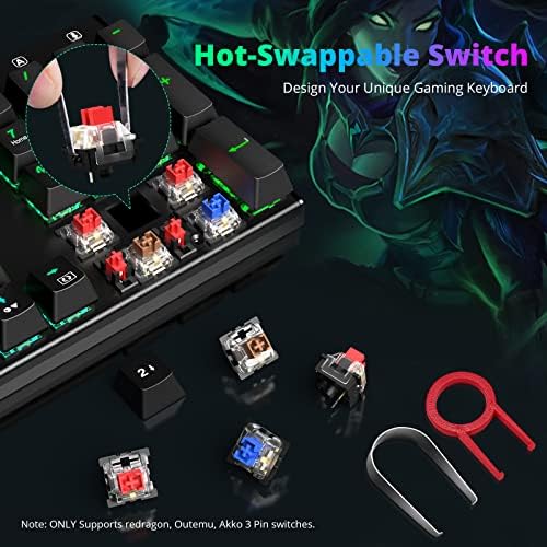 Redragon Mechanical Gaming Keyboard with Red Switches, Wired Keyboard Mechanical with RGB Backlit, Fully Progammable, Durable Aluminum Frame, Anti-Ghosting for PC Windows Mac, K565, Black - Image 5