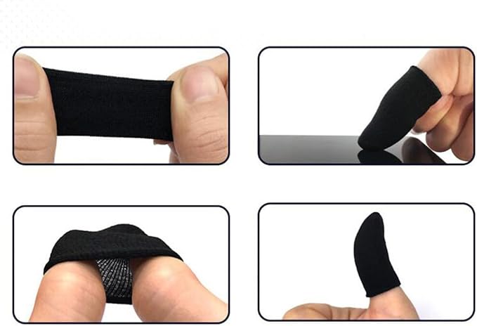 UKCOCO 10Pcs Mobile Phone Gaming Finger Sleeves, Touch Screen Finger Protector Anti-Sweat Breathable Smooth Operation Fiber Thumb Sleeve Cover for Gaming Tablet Controller Phone Game - Image 2