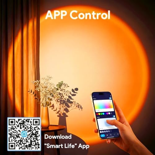 Sunset Lamp Projector Led Lights with Remote ,APP Push Button Control Night Light RGB Lights Sun Sunlight Sunrise Lamp 360° Rotation Mood Lighting Home/Room Decor Gifts for Women,Desktop Multicolor - Image 2