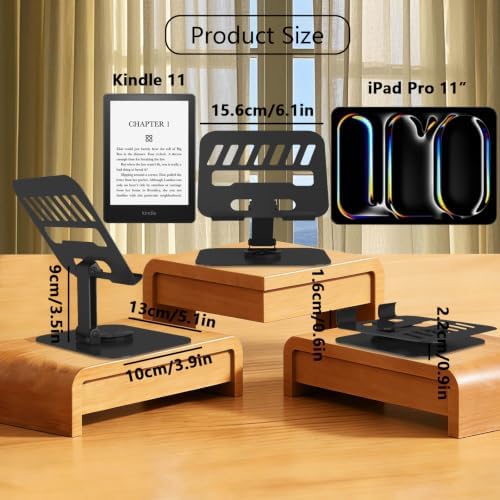 Metal Tablet Stand Holder Adjustable for iPad Kindle Tab, Black - Image 3