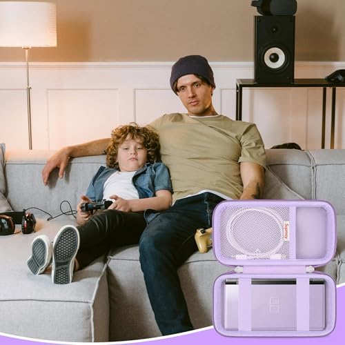 Supmay Hard Carrying Case Compatible with Nintendo DS Lite NDSL, Gameboy Advance Games Storage Holder Travel Bag with Mesh Pocket for USB Charging Cable, Stylus, Earphones, Game Cartridge, Purple - Image 7