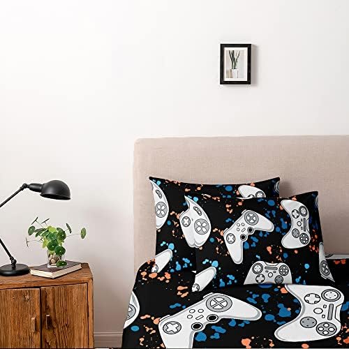 Gamer Bedding Set for Boys, Twin Size Gaming Duvet Cover Set, Boys Video Games Comforter Cover, Bedroom Decor - Image 3