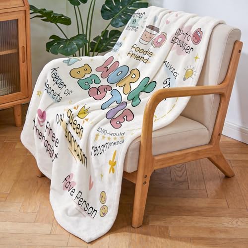 Work Besties Gifts for Women, Flannel Soft Blanket Decor, Coworker Best Friend Bestie Gifts for Women, Work Friendship Friend Birthday Gift, Work Bestie New Job Farewell Gift - Image 5