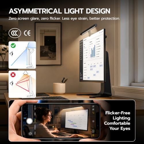 ARES WING Monitor Light Bar with Remote & Sedentary Alert, USB Desk Lamp - Image 5