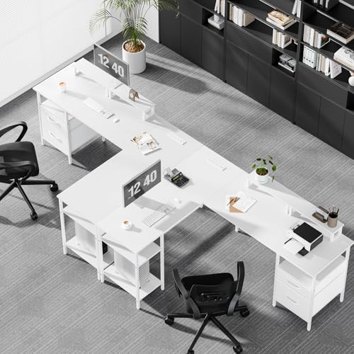 DUMOS 62 Inch L Shaped Computer Desk with Charging Station - Image 2