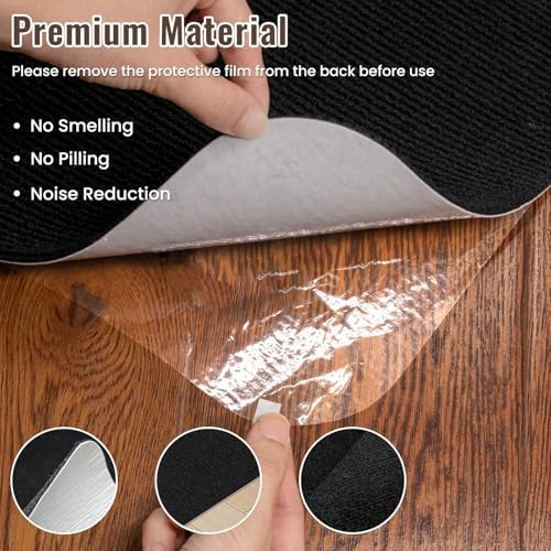 Sycoodeal Office Chair Mat for Hardwood Floor,Slip Resistant Floor Mat for Office,Heavy Duty Floor Protector Computer Gaming Chair for Rolling Chairs,Black(36"x48") - Image 3