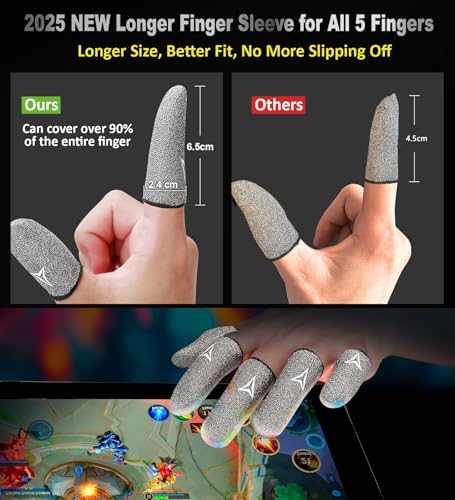 Professional Pure Silver Fiber Finger Sleeves Gloves for Mobile Gaming - Image 2