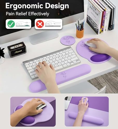 Mouse Pad with Keyboard Wrist Rest,Ergonomic Mousepad Support Set - Image 3