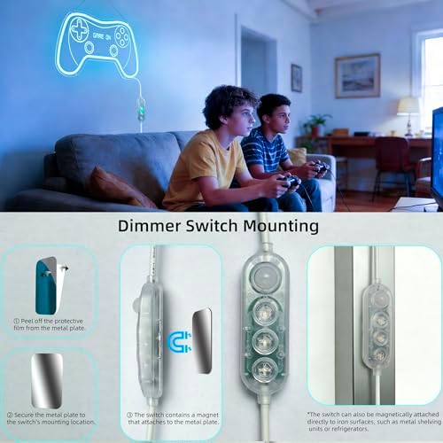 Motion Sensor Gamer Neon Sign Neon Light for Boys Room, Game Controller LED Sign for Gaming Room Decor,Neon Signs USB-Powered With Auto-on/off Switch,Gamer Gifts for Teens,Boys,Kids - Image 3