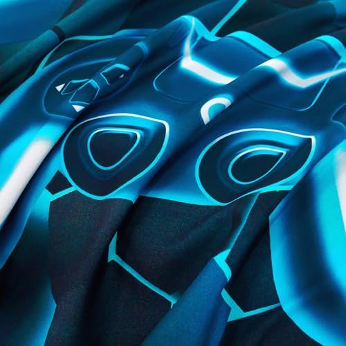 URBONUR 6 Pieces Gamer Comforter Set for Teen Boys Queen Size Blue Teal - Image 7