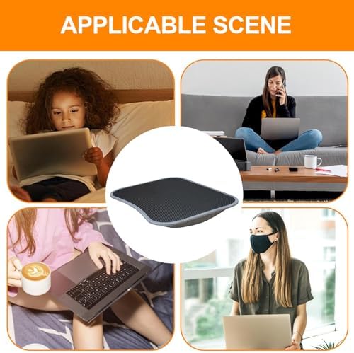 1/2 Laptop Lap Desk - Laptop Lap Couch Cushion Pad, Soft Pillow Cushion Lapdesk | Sideekick Lap Desk with Ledge, Portable Anti-Slip Support Ledge Lap Couch, Lightweight Lap Desk Pillow for Laptop - Image 2